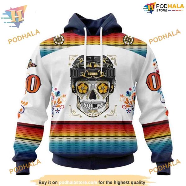 Dia De Los Muertos Special NHL Design Boston Bruins Hoodie 3D, Cultural Apparel