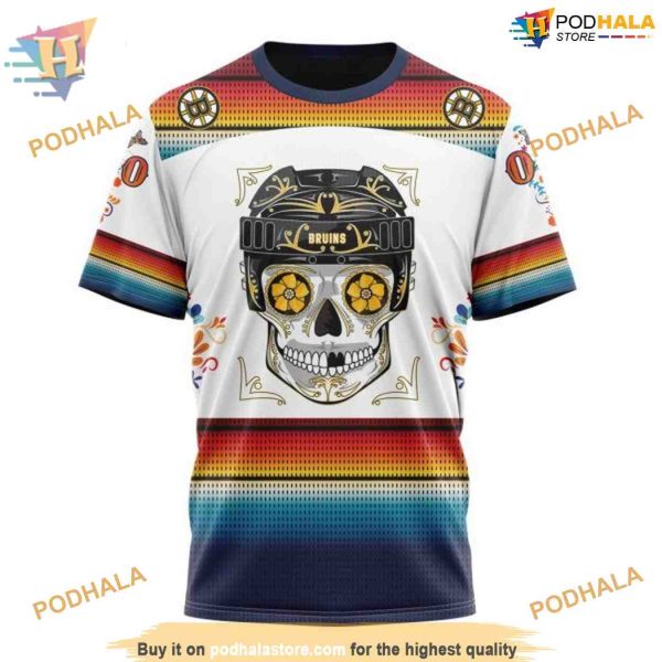 Dia De Los Muertos Special NHL Design Boston Bruins Hoodie 3D, Cultural Apparel