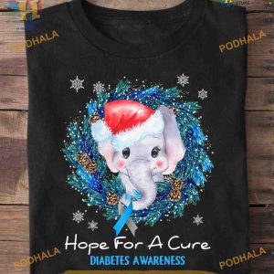Diabetes Awareness Christmas Elephant Shirt, Funny Xmas Gifts