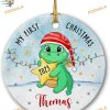 Dinosaur Personalized 2023 Ornament, First Christmas Keepsake for New Baby