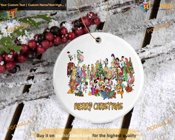 Disney 2023 Merry Xmas Ornament, Timeless Disney World Christmas Decor