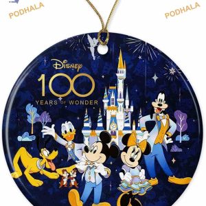 Disney Castle 100th Anniversary 2023 Ornament, Family Christmas Tree Decor