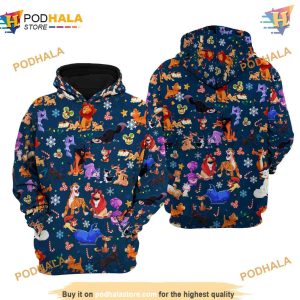Disney Cats Christmas Disney 3D AOP Hoodie Adorable Disney Apparel 1