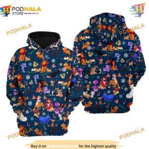 Disney Cats Christmas Disney 3D AOP Hoodie Adorable Disney Apparel 2