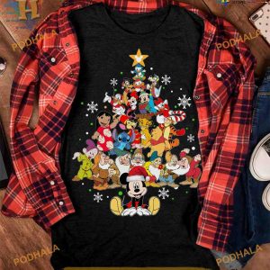 Disney Characters Merry Xmas Shirt, Fantasy Family Funny Christmas Shirt