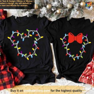 Disney Christmas Lights Tees, Mickey and Minnie Christmas Shirt, Disney Family Vacation