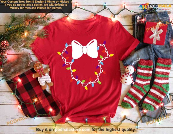 Disney Christmas Lights Tees, Mickey and Minnie Christmas Shirt, Disney Family Vacation