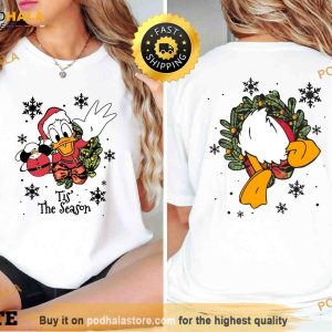 Disney Donald Duck Tis The Season Xmas shirt, Mickey and Friends Very Merry Xmas Party 2023