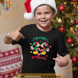 Disney Mickey and Minnie Mouse Christmas Love Merry Kissmas Shirt