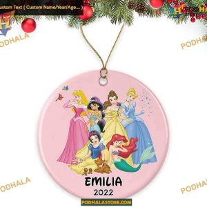 Disney Princess Birds and Animals 2023 Ornament, Personalized Kids Christmas Ornament