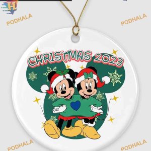 Disney's Festive Friends 2023 Ornament, Mickey & Minnie Xmas Ornaments