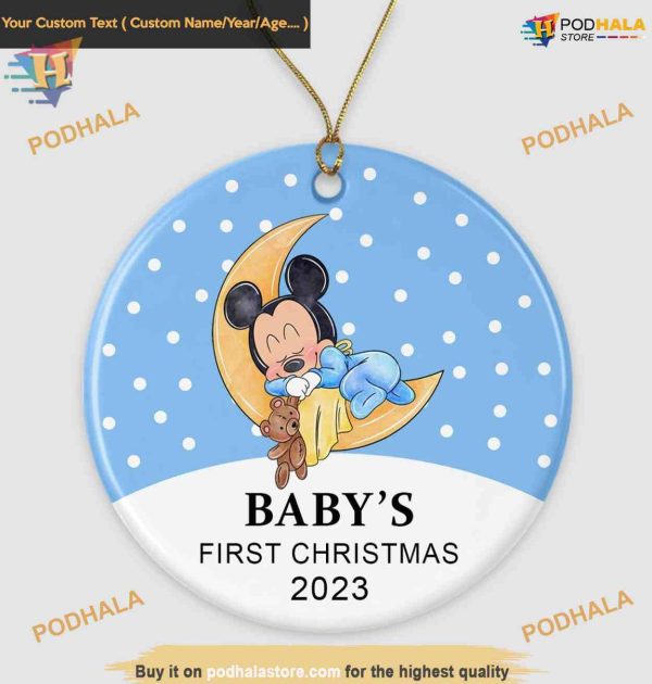 Disney’s Mickey Baby’s First Xmas Ornament, 2023 Ornament for New Parents