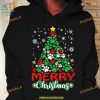 Dog Footprint Pine Tree Christmas Shirt, Best Family Christmas Gifts