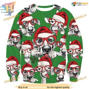 Dog Pattern 3D Xmas Hoodie, Funny Xmas Gifts