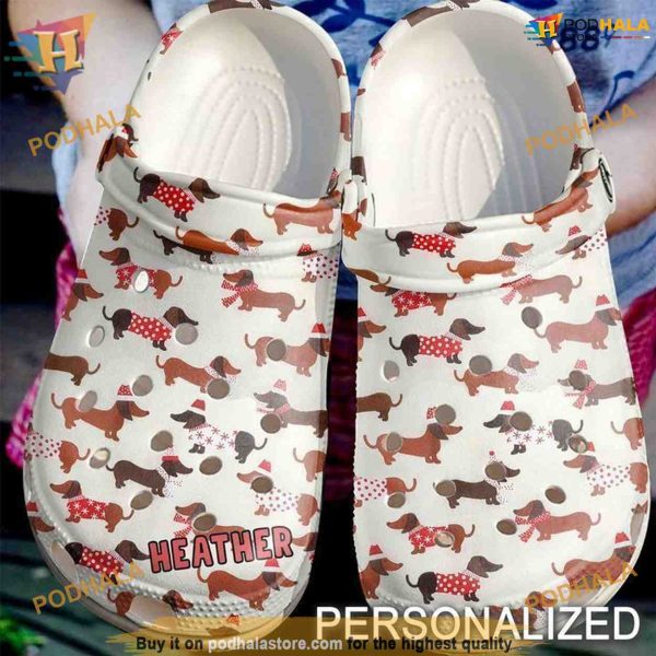 Dog Personalized Christmas Baby Dachshund Crocs, Funny Christmas Gift Ideas