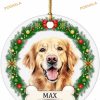 Dog Photo 2023 Personalized Christmas Ornaments, Custom Pet Name & Picture Tree Decoration