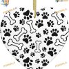 Dogs Paws Bones Heart Ornament, Family Christmas Tree Ornaments, Xmas 2023