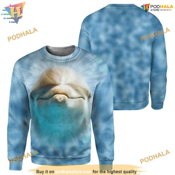 Dolphin Cute Full All Over Printed Funny Animal 3D Hoodie Sweatshirt