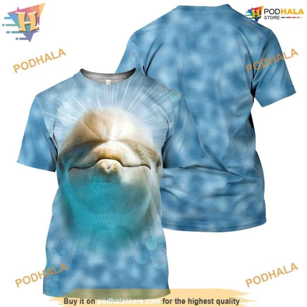 Dolphin Cute Full All Over Printed Funny Animal 3D Hoodie Sweatshirt