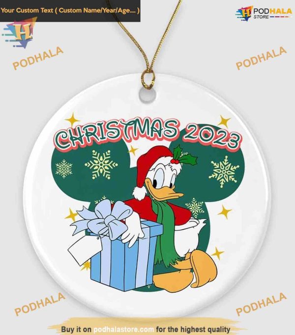 Donald Duck 2023 Festive Ornament, Disney Christmas Tree Decor