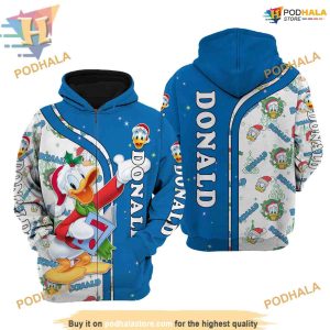 Donald Duck Christmas Adventure 3D Hoodie, Fun Xmas Apparel
