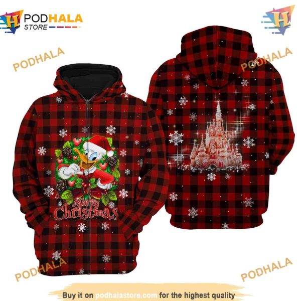 Donald Duck Christmas Disney 3D AOP Hoodie, Disney Gift Essentials