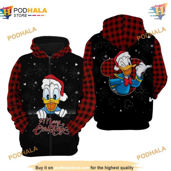 Donald Duck Christmas Disney 3D Unisex Hoodie, Disney Gifts for All