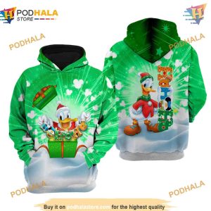 Donald Duck Christmas Disney Graphic Outfits 3D Hoodie Disney Apparel Picks 1