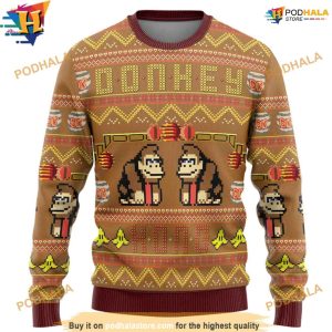 Donkey Kong Family Ugly Christmas Sweater Fun Video Game Holiday Attire 2