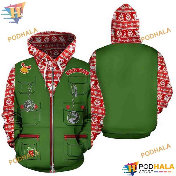 Dragon Merry Xmas Pattern Green Funny Christmas Hoodie, Xmas Gifts
