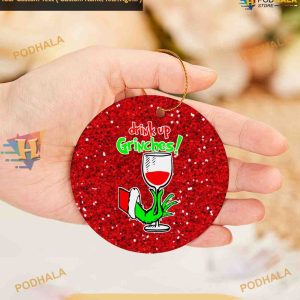 Drink Up Grinches Wine Lovers Grinch Ornament Grinch Christmas Ornaments for Parties 2
