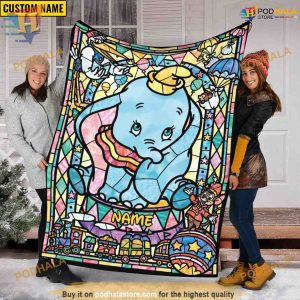 Dumbo Family Christmas Personalized Blanket, Funny Family Gifts