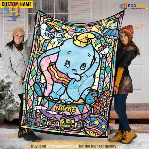 Dumbo Family Christmas Personalized Blanket, Funny Family Gifts