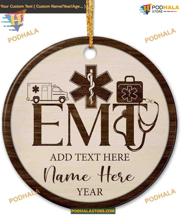 EMT Ceramic 2023 Ornament, Personalized Best EMT Ever Ornament, Retirement Gifts