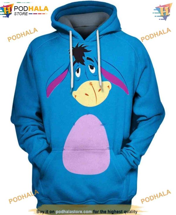 Eeyore Donkey 3D Hoodie, Unique Disney Cartoon Clothing
