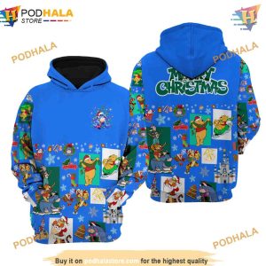 Eeyore Donkey Blue Christmas Disney 3D Hoodie Trendy Disney Apparel 1