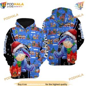 Eeyore Donkey Christmas Disney 3D Hoodie, Festive Disney Apparel