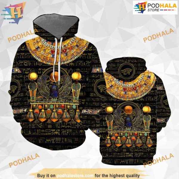 Egyptian Gods Ancient Khepri All Over Printed 3D Hoodie Sweatshirt