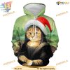 Elegant Cat 3D Xmas Hoodie, Funny Christmas Gift Ideas