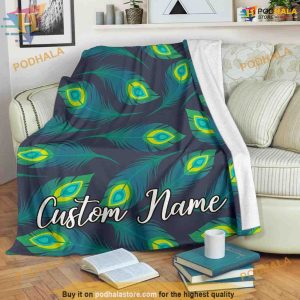 Elegant Peacock Fleece Blanket, Luxurious Blanket, Funny Xmas Gifts