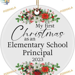 Elementary School Principal's First Christmas 2023, Custom Family Ornaments