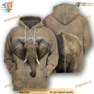 Elephant Animal Full All Over Printed Funny Costume 3D Hoodie Sweatshirt 1