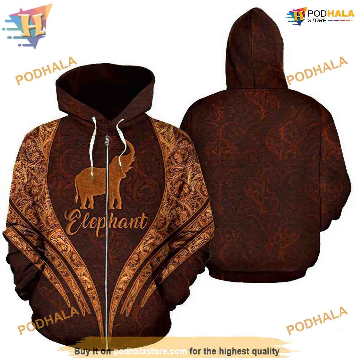 Elephant Animal Leather Brown Unisex 3D Christmas Hoodie Sweatshirt Elephant Animal Leather Brown Unisex 3D Christmas Hoodie Sweatshirt