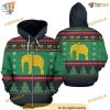 Elephant Knitting Green And Black Funny Christmas Hoodie, Xmas Gifts