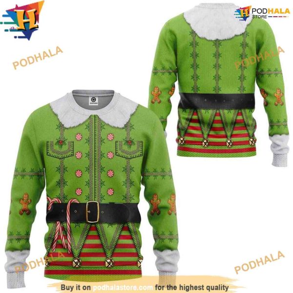 Elf Christmas Funniest Ugly Sweater, Creative Gift for Friends & Family