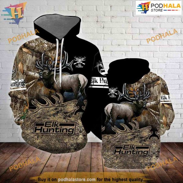 Elk Hunting Art All Over Printed 3D Hoodie Sweatshirt