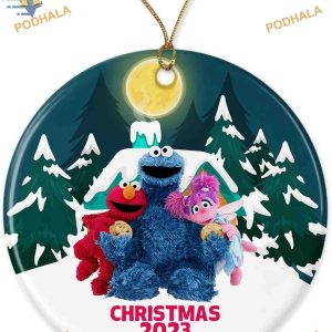 Elmo Christmas 2023 Ornament, Personalized Family Fun Xmas Decoration