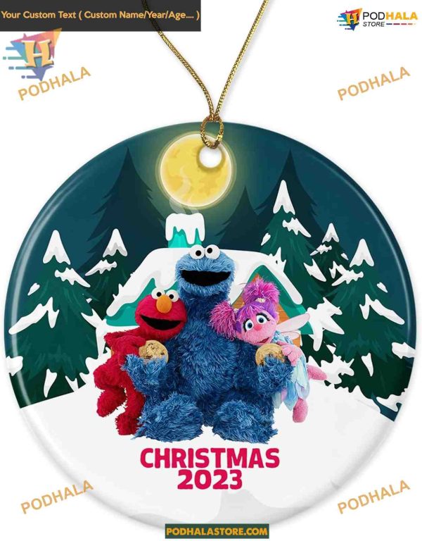 Elmo Christmas 2023 Ornament, Personalized Family Fun Xmas Decoration