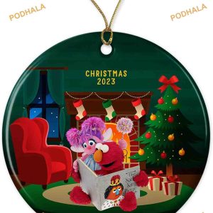 Elmo's Christmas 2023 Ornament, Sesame Street Baby's First Xmas