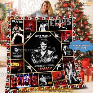 Elvis Collectors Fleece Blanket, King of Rock Blanket, Funny Xmas Gifts